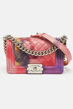 CHANEL Quilted Leather Small Flower Power Boy Bag