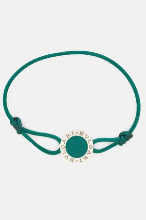 Bvlgari Enamel Sterling Silver Adjustable Cord Bracelet
