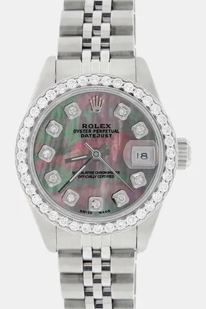 Rolex Customised Tahitian MOP Diamond Stainless Steel Datejust Automatic Women