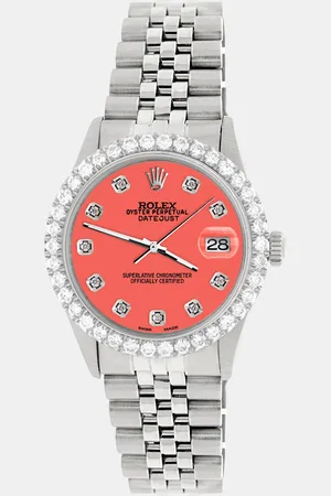 Rolex Custom Matt Coral 3.05CT Diamond Stainless Steel Datejust Automatic Men