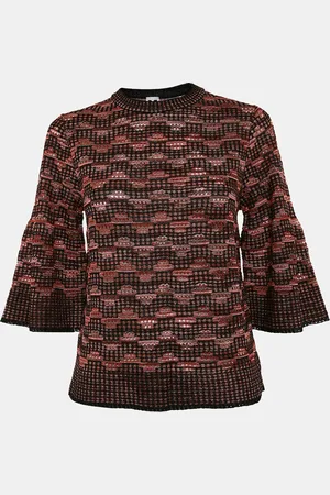 M Missoni Black/ Pinhole Pattern Knit Sweater Top S