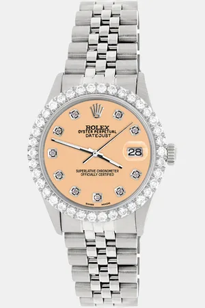 Rolex Custom Mustard 3.05CT Diamond Stainless Steel Datejust Automatic Men