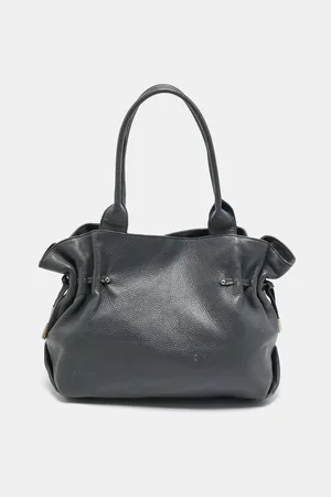 Furla Dark Leather Side Drawstring Tote