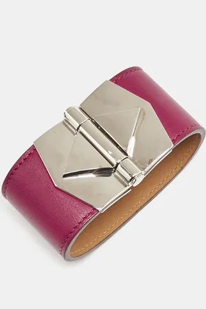 Hermès Hermès Bérénice Cuir Leather Palladium Plated Bracelet