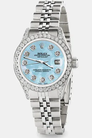 Rolex Custom Sky MOP Diamond Stainless Steel Datejust Automatic Women