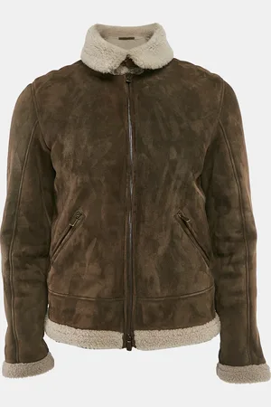 Loro Piana Suede and Shealing Zip-Up Jacket S