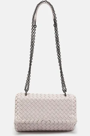Bottega Veneta Light Lilac Intrecciato Leather Small Olimpia Shoulder Bag