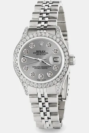 Rolex Custom Diamond Stainless Steel Datejust Automatic Women