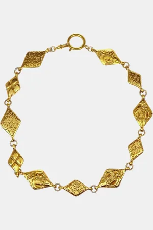 CHANEL Plated Chain Necklace