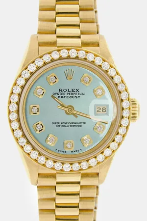 Rolex Customised Diamond 18K Yellow Gold President Datejust Automatic Women