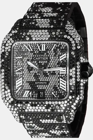 Cartier Customised Diamond Stainless Steel Santos de WSSA0018 Automatic Men