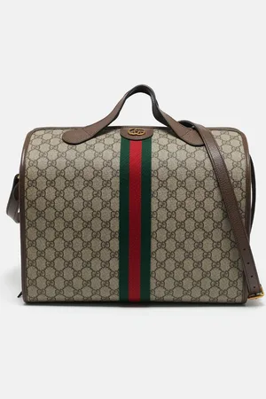 Gucci /Beige GG Supreme Canvas Web Ophidia Duffel Bag