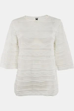 M Missoni Patterned Knit Round Neck Sweater Top M