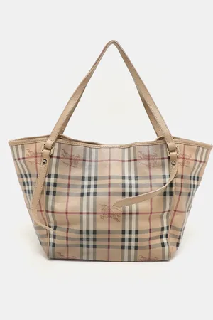 Burberry Haymarket Coated Canvas and Leather Canterbury Tote