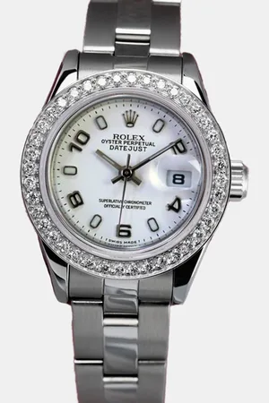 Rolex Customised Diamond Stainless Steel Datejust 69160 Automatic Women