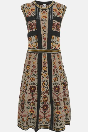 M Missoni Floral Pattern Knit Flared Midi Dress L