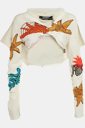Jacquemus Printed La Chemise Meio Crop Shirt S