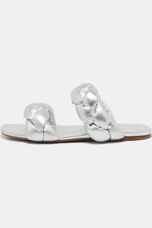 Miu Miu Woven Leather Flat Sandals Size 38.5