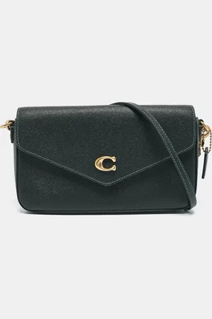 Coach Dark Leather Wyn Crossgrain Flap Crossbody Bag