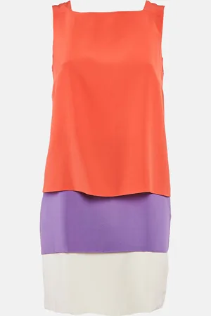 Gucci /Purple Silk Layered Sleeveless Mini Dress S