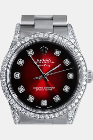 Rolex Customised Vignette Diamond Stainless Steel Air-King 14000 Automatic Women
