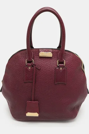 Burberry Embossed Leather Medium Orchard Bowler Bag