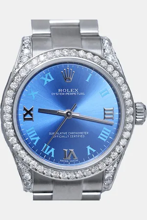 Rolex Customised Diamond Stainless Steel Oyster Perpetual 177200 Automatic Women