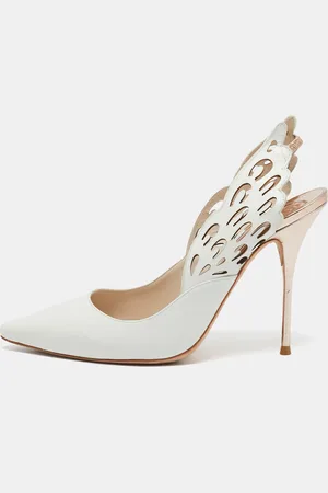 SOPHIA WEBSTER Leather Angelo Pointed Toe Slingback Pumps Size 40