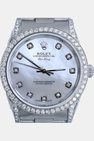Rolex MOP Diamond Stainless Steel Air-King 14000 Automatic Women