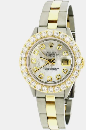 Rolex Customised MOP Diamond 18K Yellow Gold Datejust Automatic Women