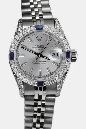 Rolex Customised Diamond Stainless Steel Datejust 69174 Automatic Women