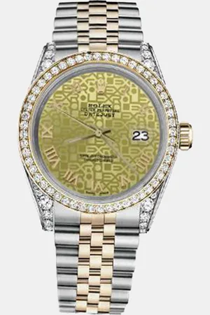 Rolex Customised Champagne Diamond 18K Yellow Stainless Steel Datejust 16013 Automatic Men