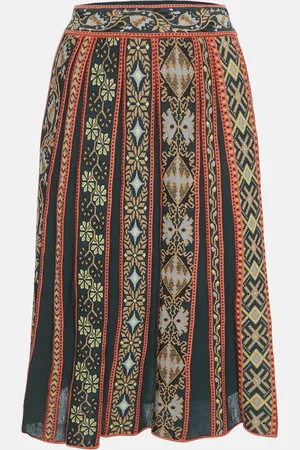 M Missoni Floral Striped Knit Midi Skirt S