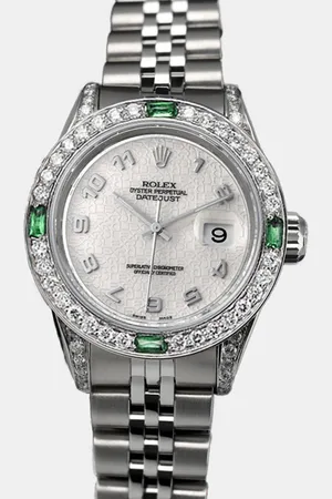 Rolex Customised Diamond Stainless Steel Datejust 69174 Automatic Women