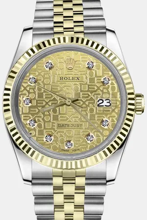 Rolex Customised Champagne Diamond Stainless Steel Datejust 16013 Automatic Men