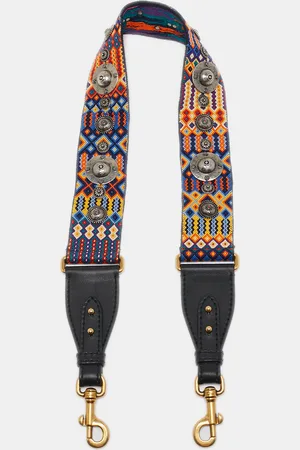 Dior Canvas and Leather Studded Shoulder Bag Strap