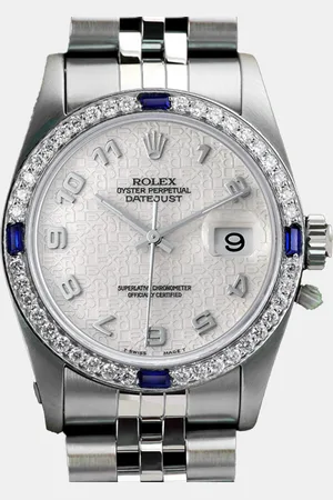 Rolex Customised Ivory Diamond Stainless Steel Datejust 68274 Automatic Women