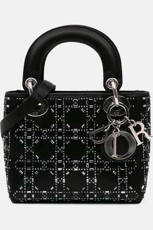 Dior Mini Satin Cannage Strass Crystal Embellished Lady Bag