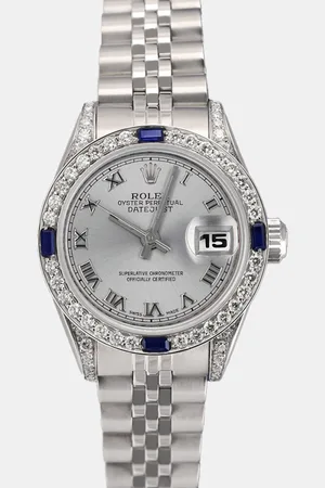 Rolex Customised Diamond Stainless Steel Datejust 69174 Automatic Women