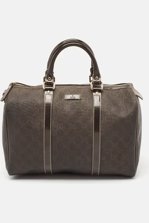 Gucci Dark GG Supreme Canvas and Leather Medium Joy Boston Bag