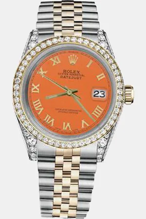 Rolex Customised Diamond 18K Yellow Gold Stainless Steel Datejust 116233 Automatic Men
