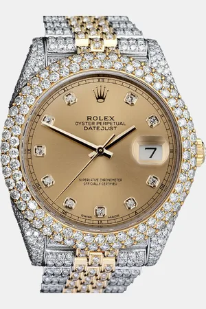 Rolex Customised Champagne Diamond 18K Yellow Datejust Automatic Men