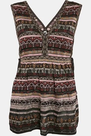 M Missoni Patterned Lurex Knit V-Neck Top M