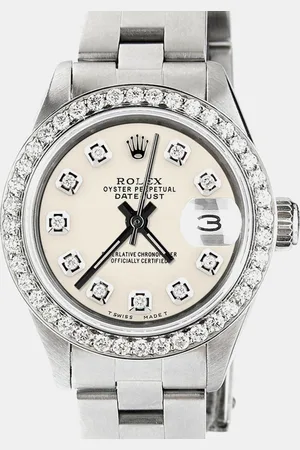 Rolex Customised Ivory Diamond Stainless Steel Datejust Automatic Women