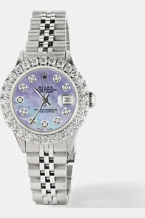 Rolex Customised Purple MOP 2CT Diamond Stainless Steel Datejust Automatic Women