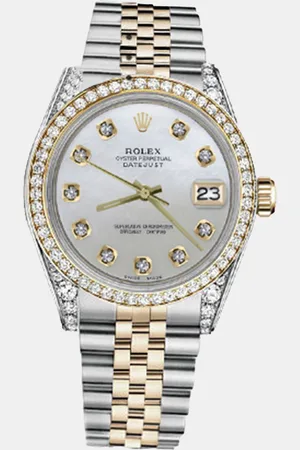 Rolex Customised MOP Diamond 18K Yellow Gold Stainless Steel Datejust 179173 Automatic Women