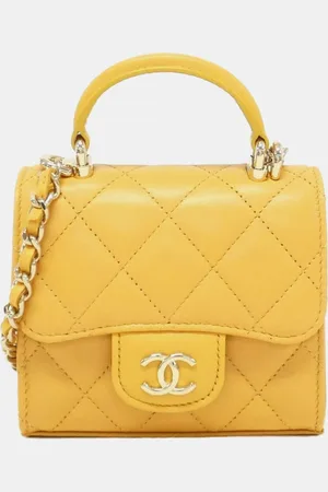 CHANEL Leather Charmig Handle Shoulder Bag