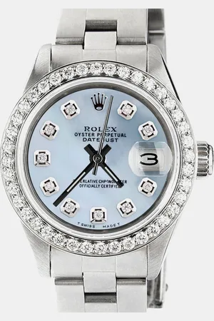 Rolex Customised MOP Diamond Stainless Steel Datejust Automatic Women