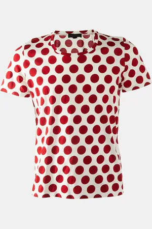 Burberry Red/ Large Polka Dot Print Cotton T-Shirt M