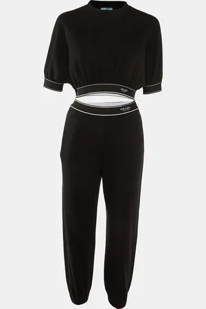Prada Cotton Knit Crop Top and Pants XS